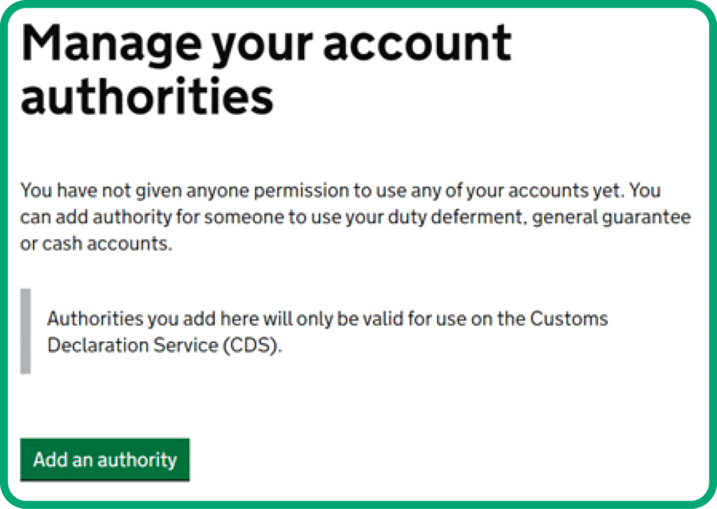 manage your account authorities