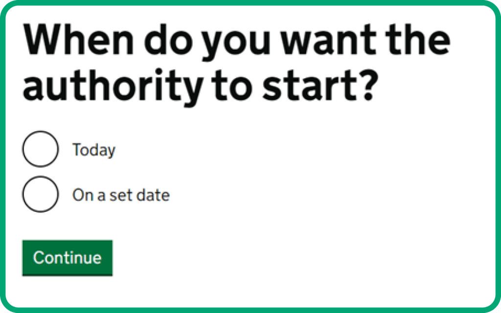 when do you want the authority to start?
