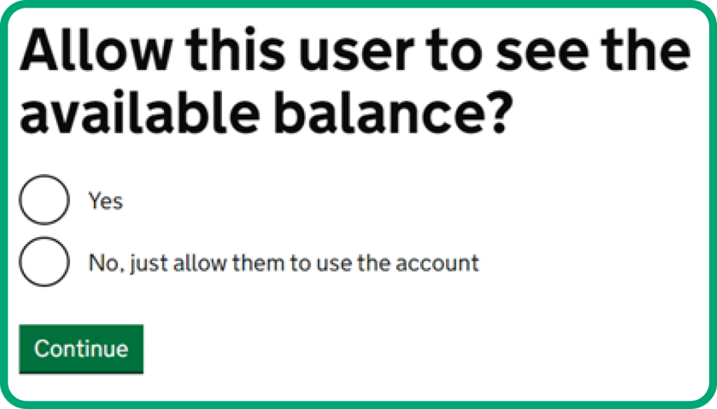 allow this user to see the available balance?